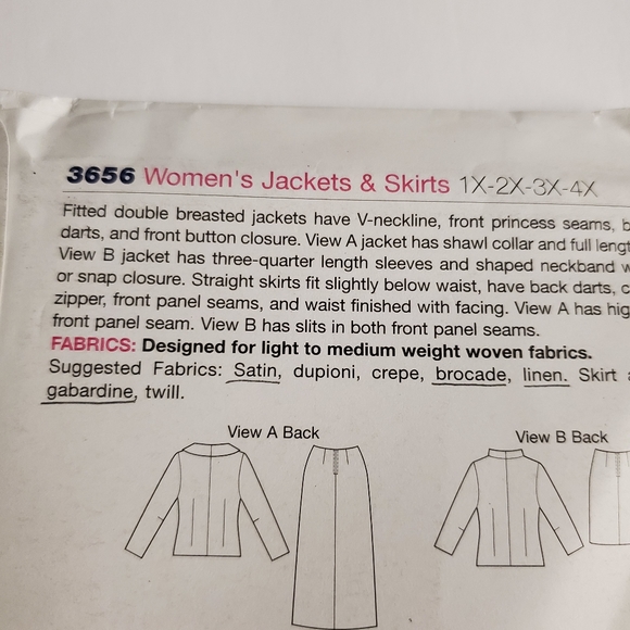 VTG Kwik Sew 3656 Mid & Maxi Skirt & Jacket Pattern Uncut Plus Size 1X-4X Modest - Picture 8 of 8